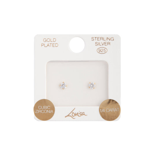 PLATED STS SG 1/4CARAT STUD ER