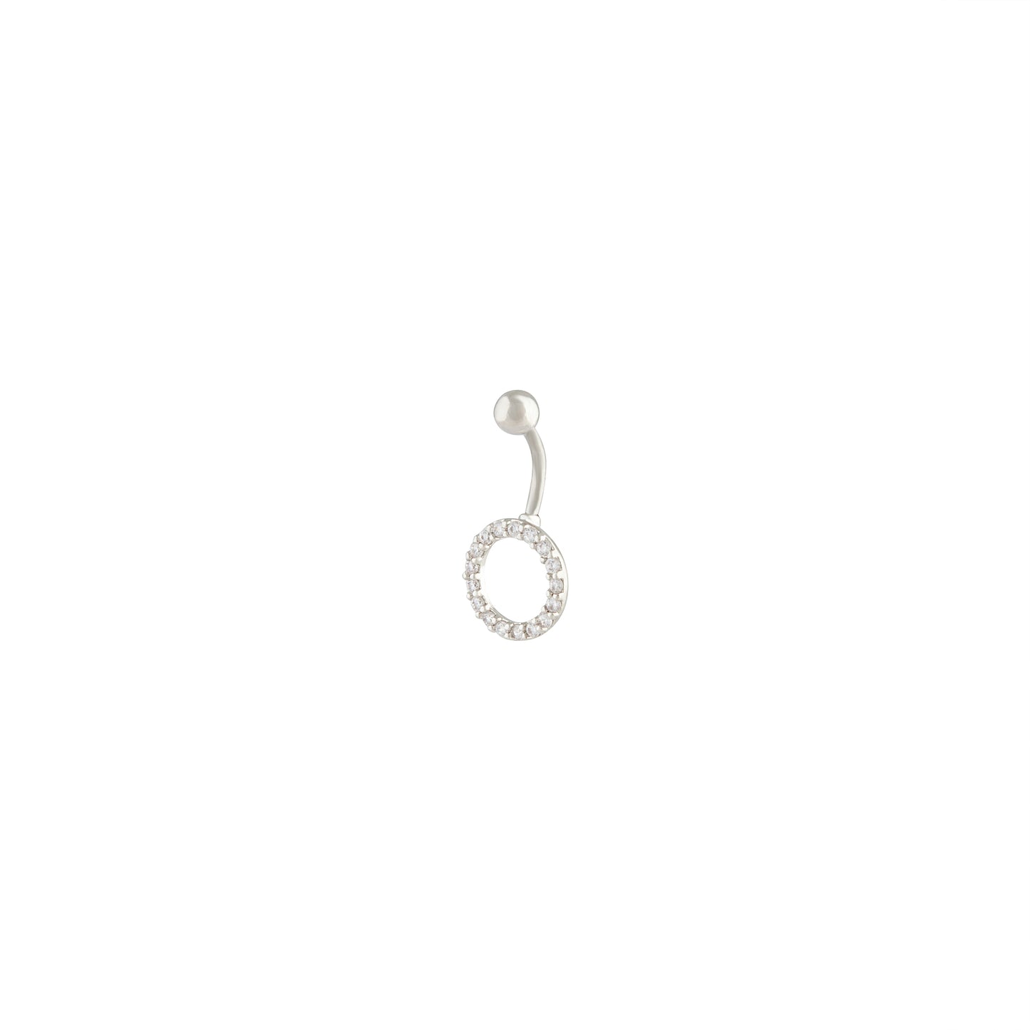 BOPK RH OPEN CZ RING BELLY BAR