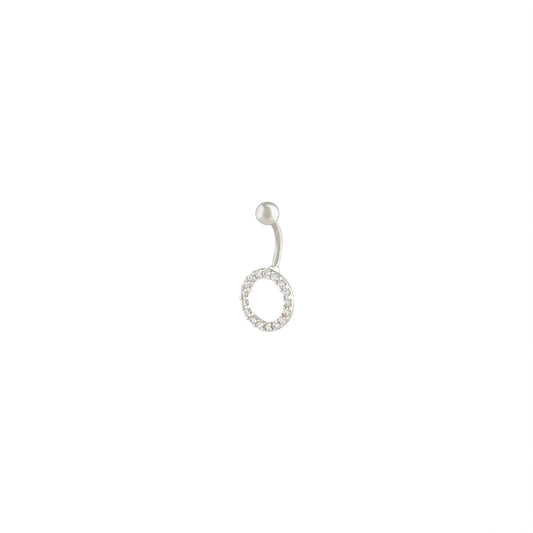 BOPK RH OPEN CZ RING BELLY BAR