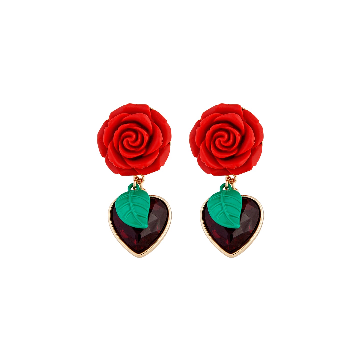 RED SG FLOWER HEART DROP ER