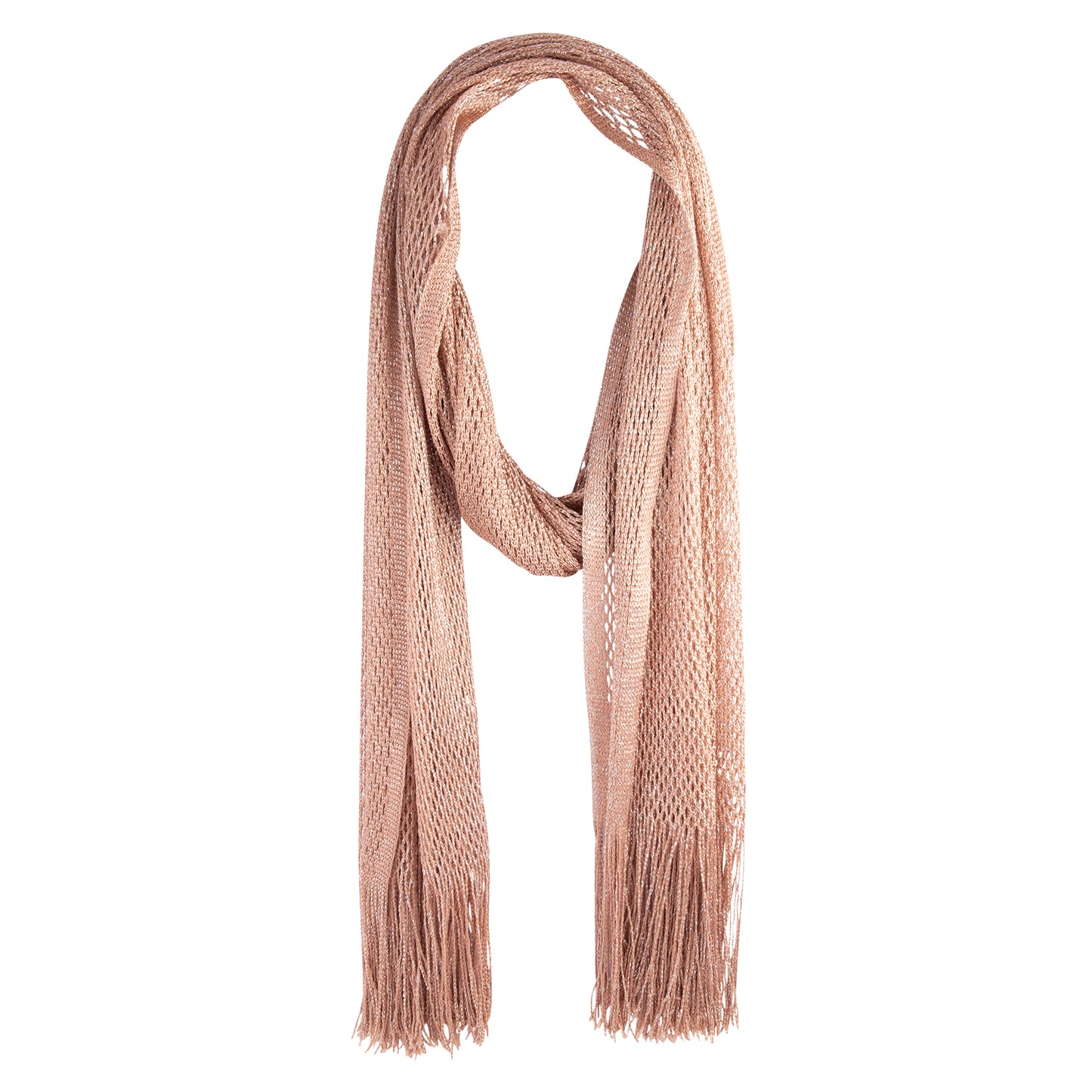 ROSE GOLD LONG DRAPED SCARF