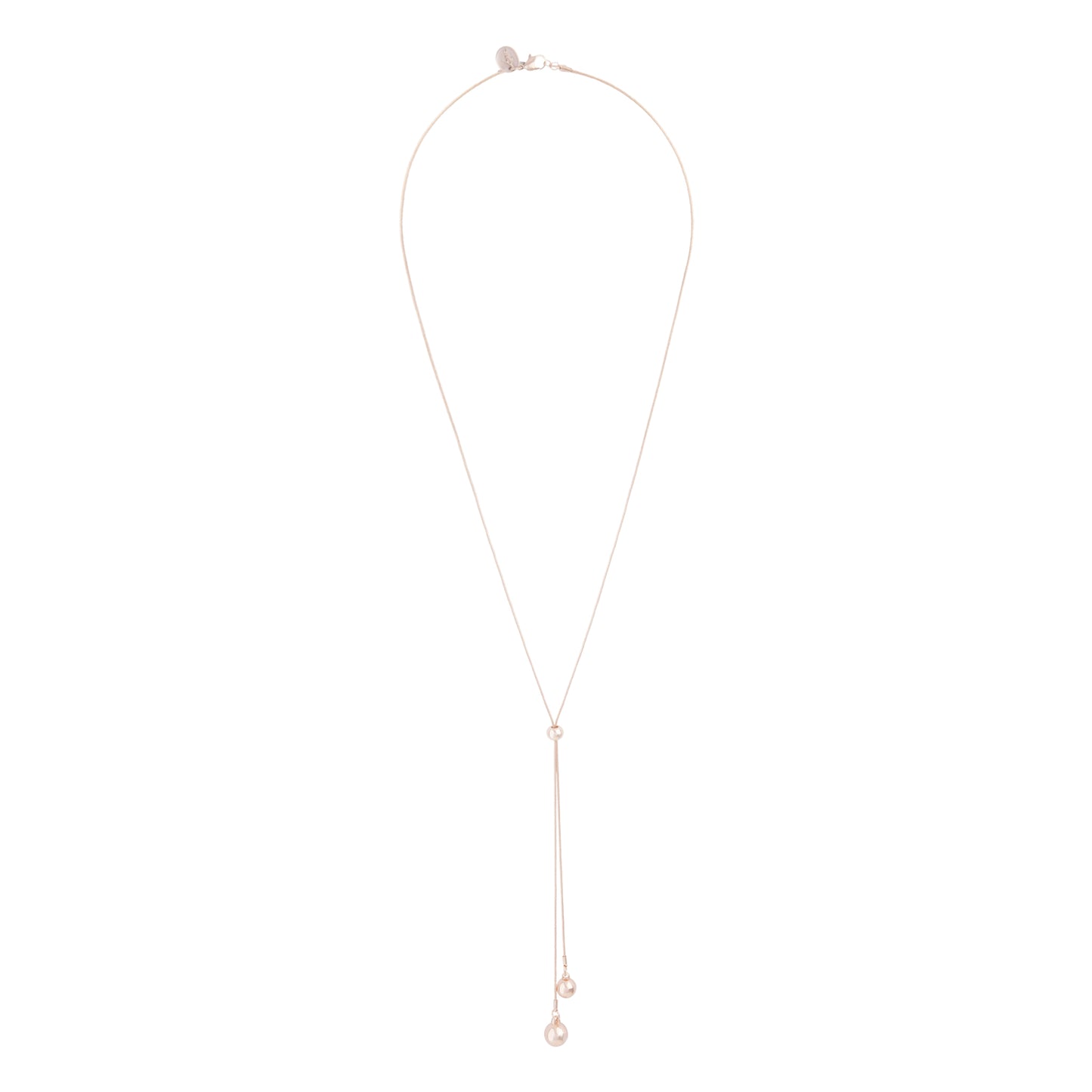 ROSEGOLD POLISHED BALL Y-NECK LARIAT
