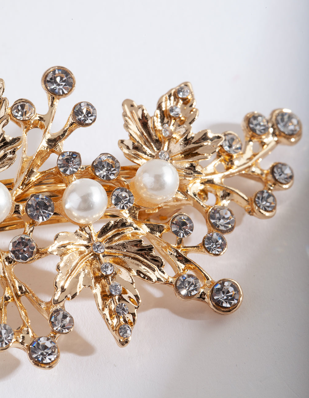 BDBL SG LEAF PRL FLWR BARRETTE
