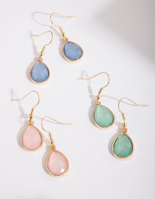 PSTL SG 3PK TEARDROP STONE ER