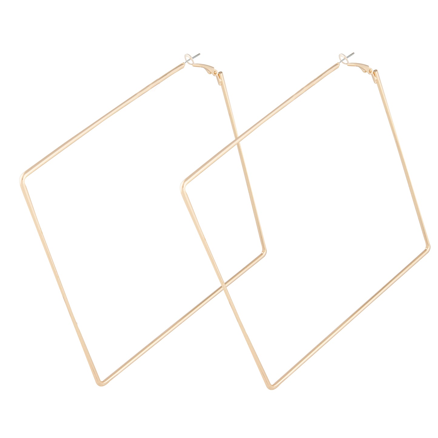 LARGE GOLD SQUARE HOOP EARRING