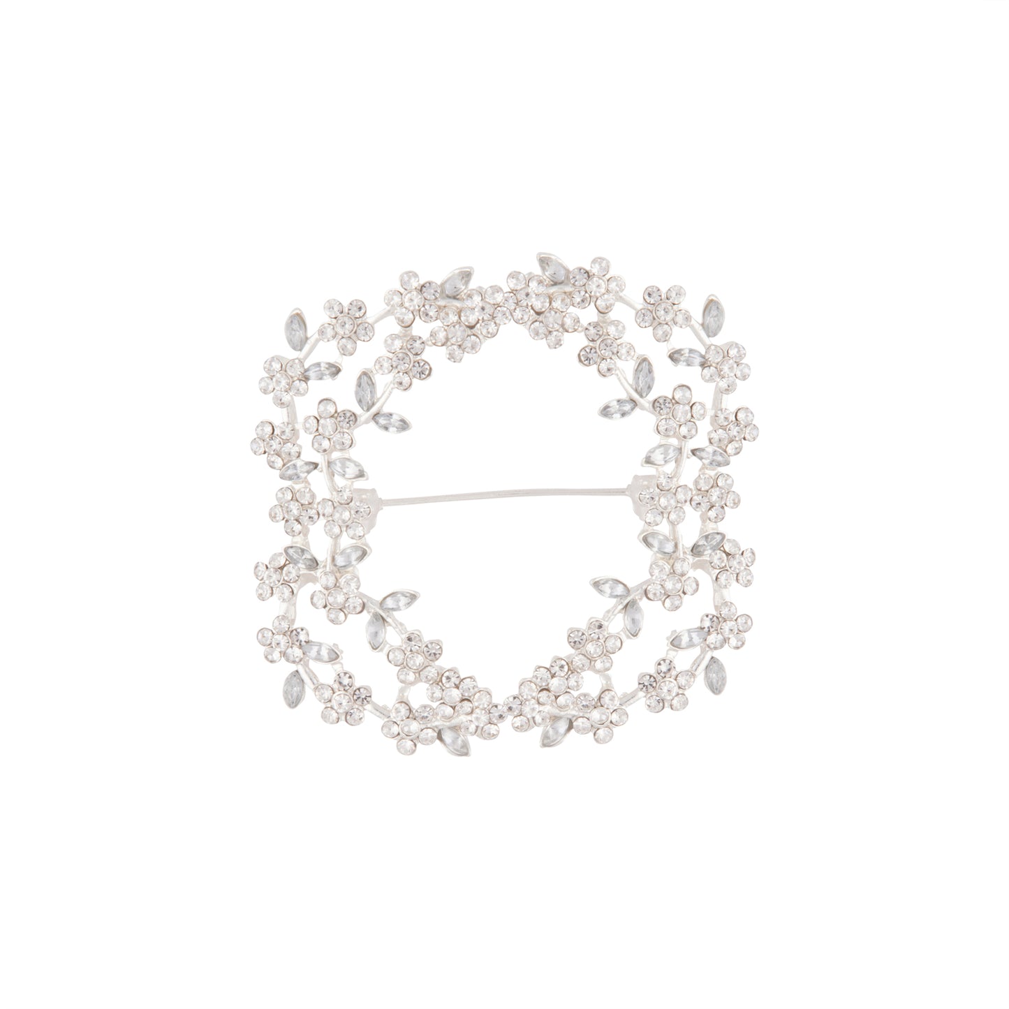 BDBL SS LAURL DIA BROOCH