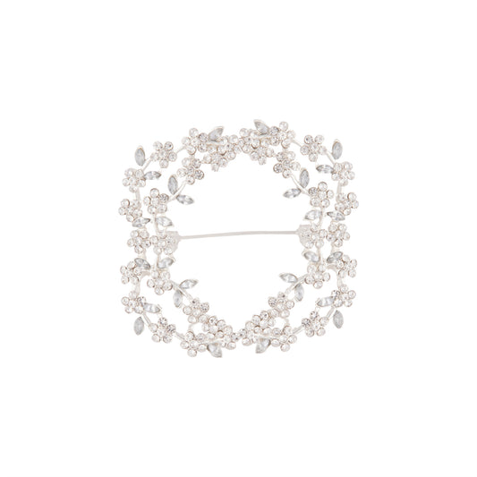 BDBL SS LAURL DIA BROOCH