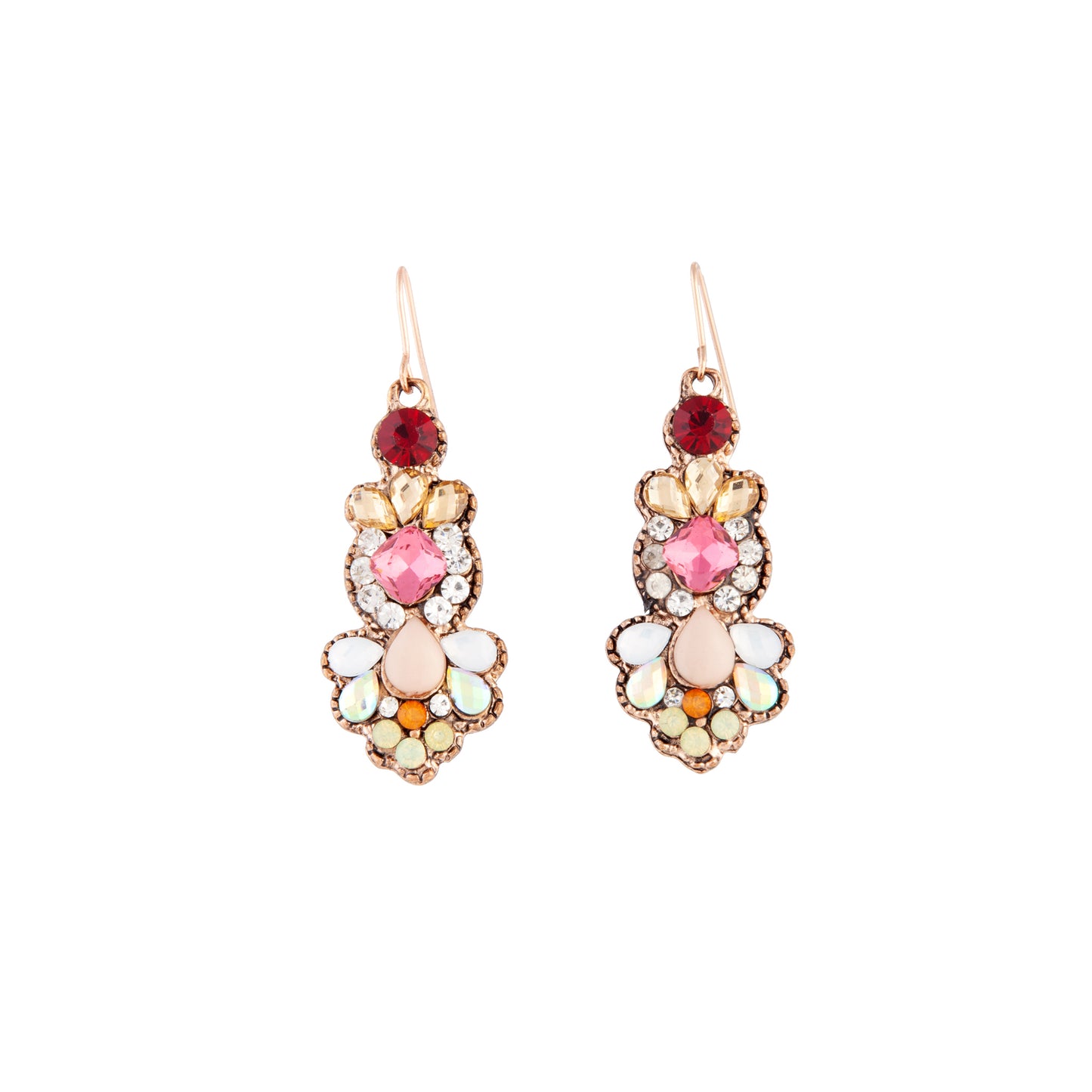 MIXED BEAD AND JEWEL DROP EARRING HANDCRAFTED IN INDIA