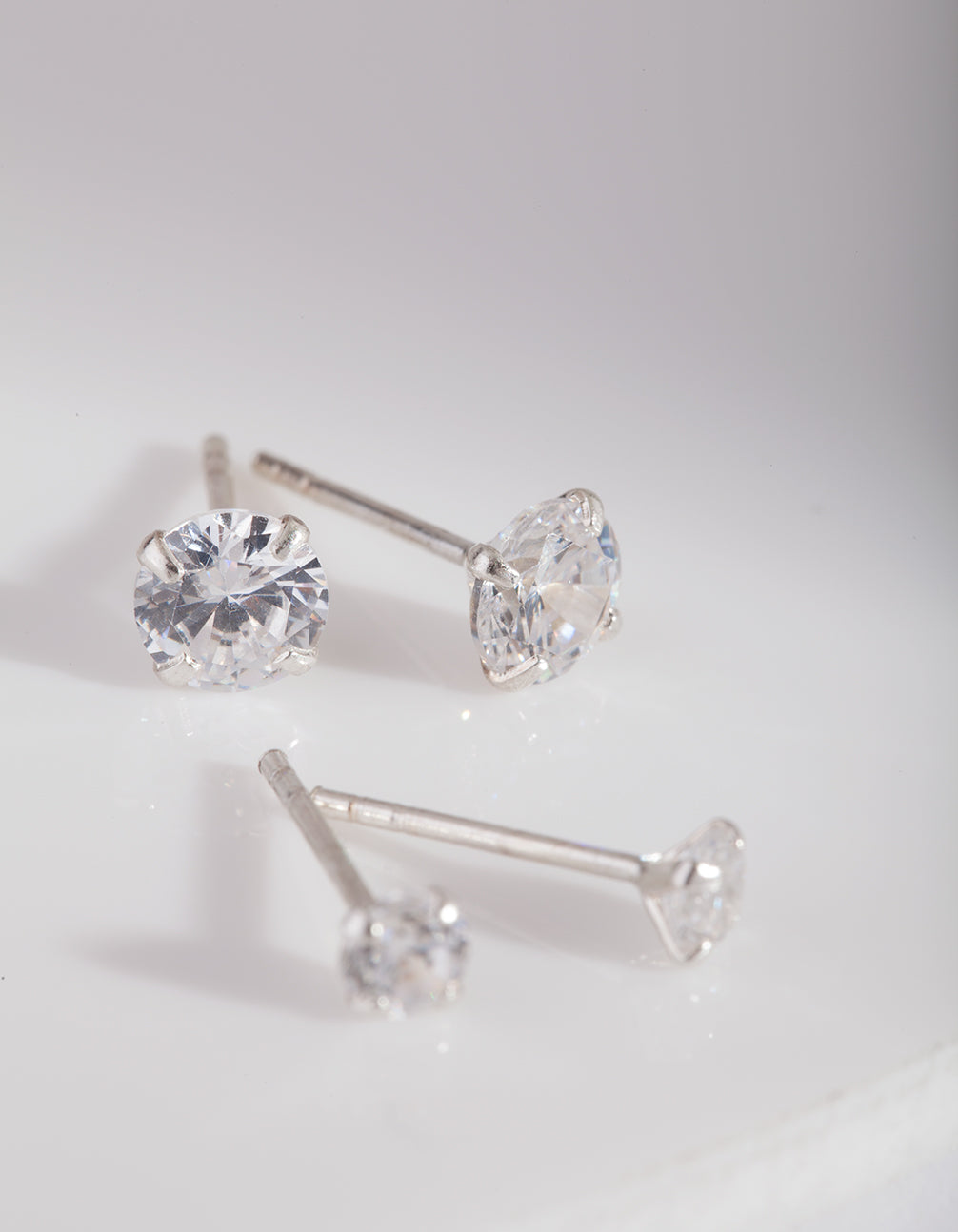 STERLING SILVER 4MM&6MM DIAMANTE 2PK ER