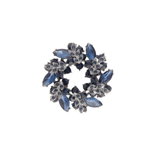 MIDN GM DIA LEAF ROUND BROOCH