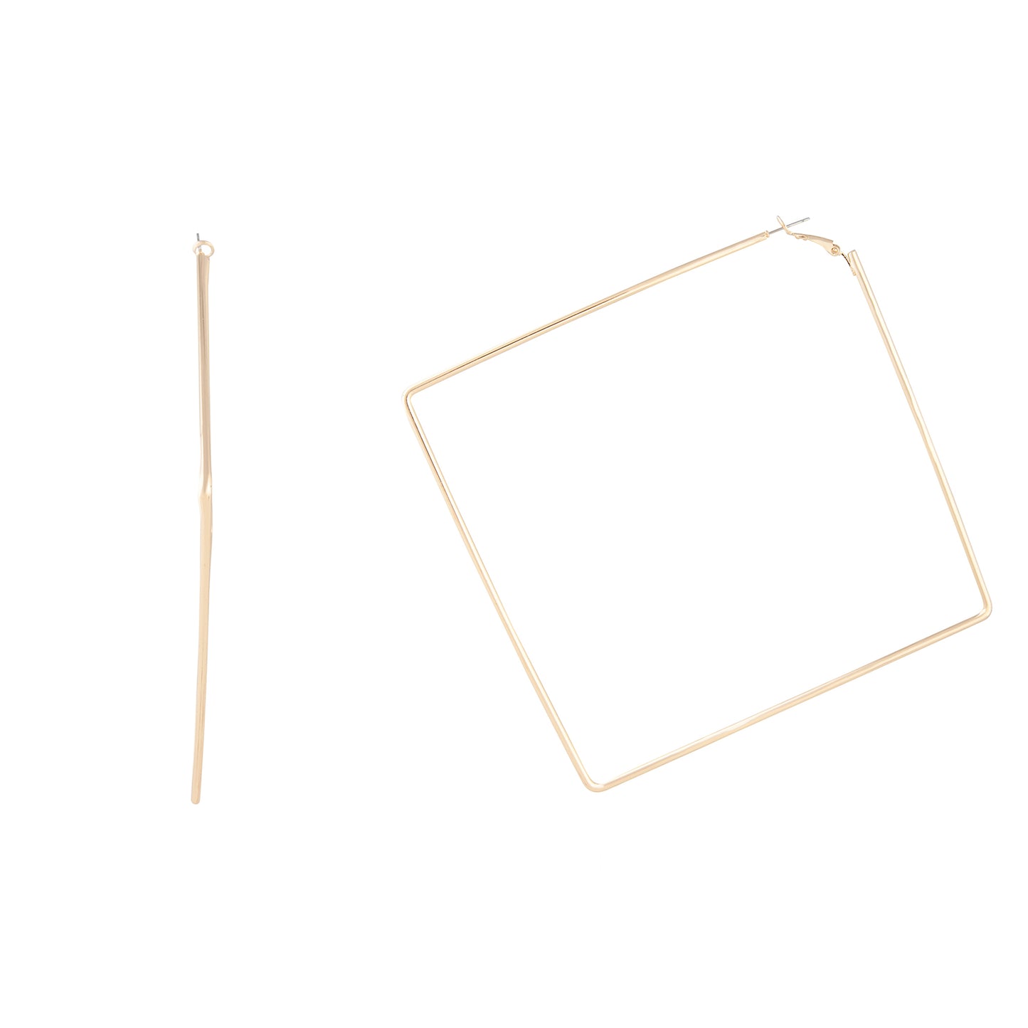 LARGE GOLD SQUARE HOOP EARRING