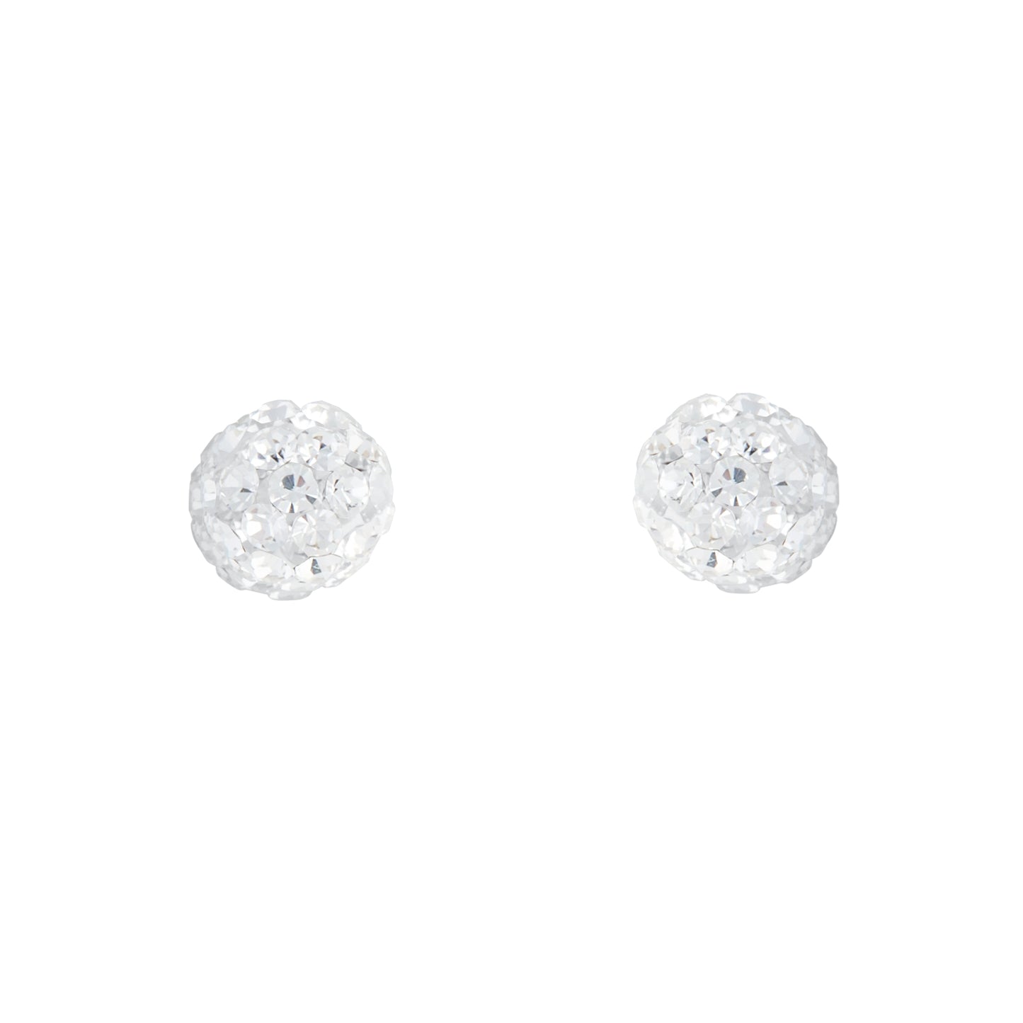 SMALL DIAMANTE FIREBALL STUD EARRING ON STERLING SILVER POSTS