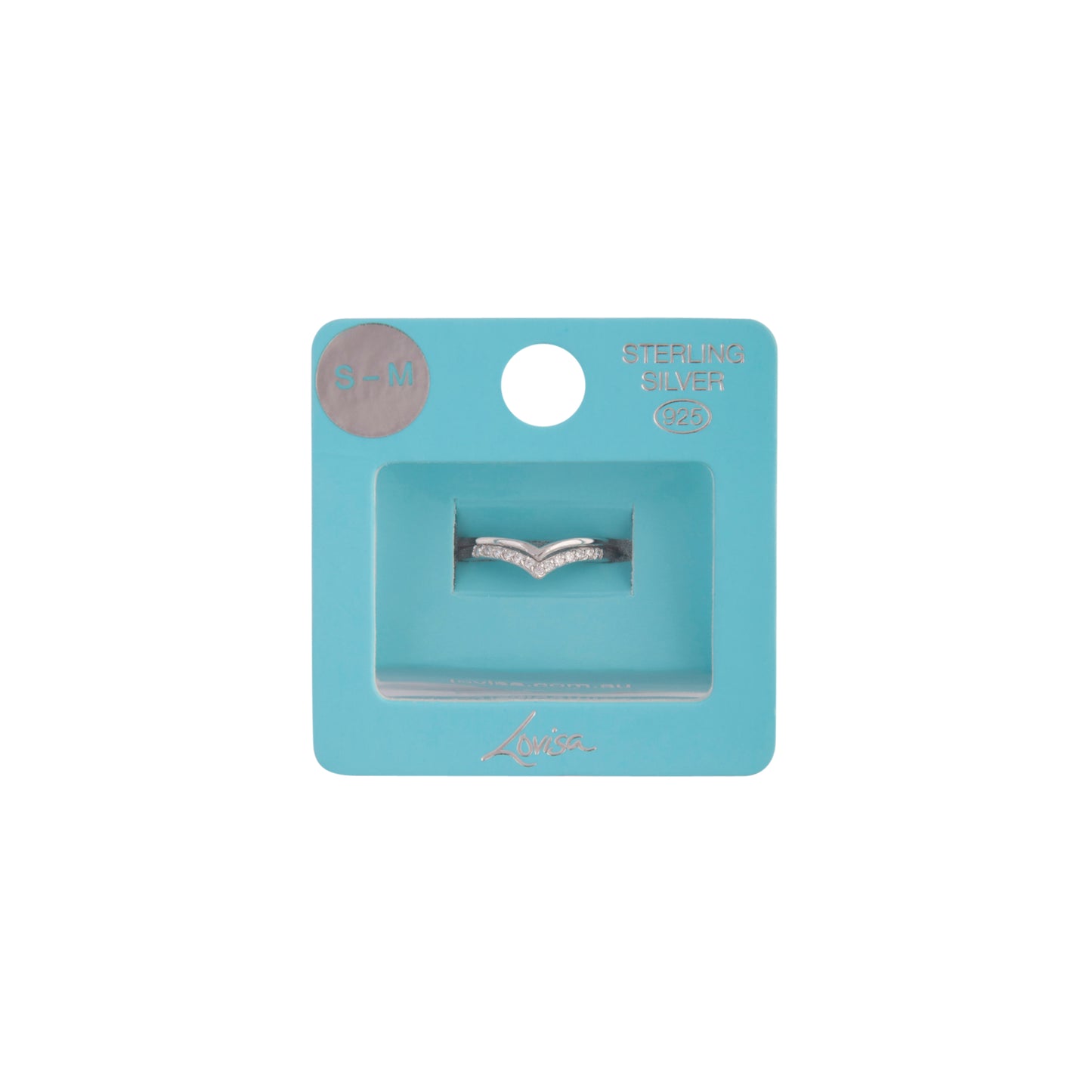 STERLING SILVER AND DIAMANTE DOUBLE CHEVRON BAND