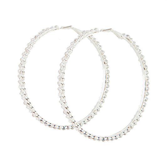 D&P SS LRG STONE SET HOOP