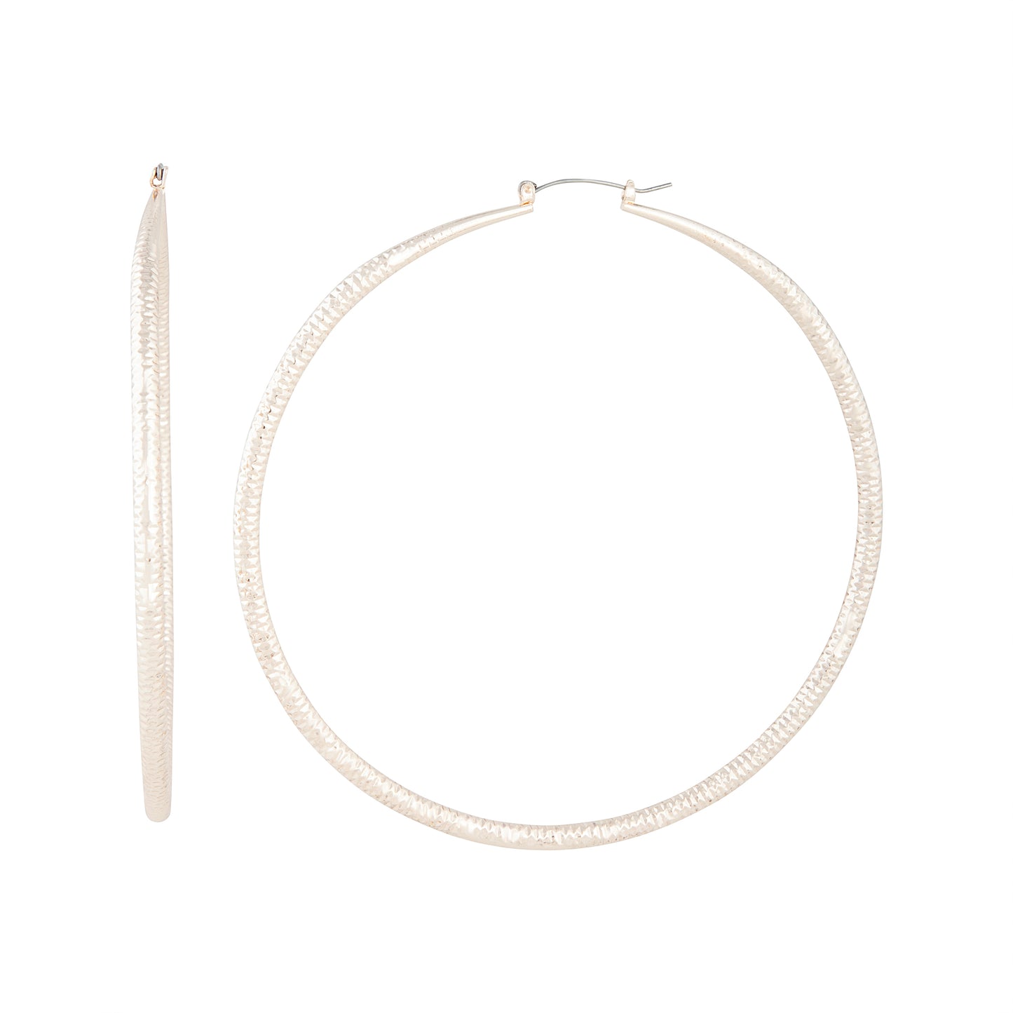 PALE ROSE GOLD WELL ROUNDED DIA CUT 10CM HOOP