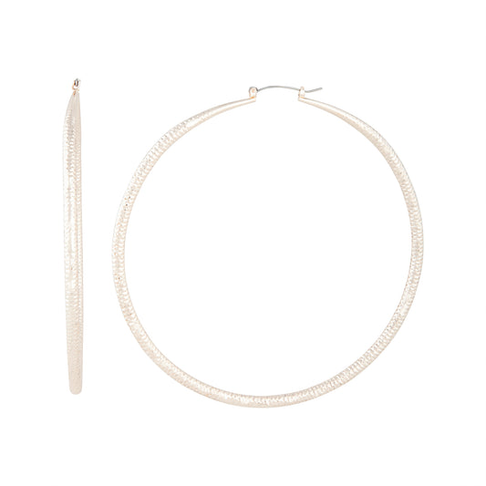 PALE ROSE GOLD WELL ROUNDED DIA CUT 10CM HOOP
