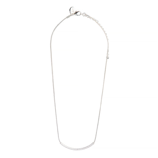 SILVER SANDBLAST BAR ON FINE CHAIN NECKLACE