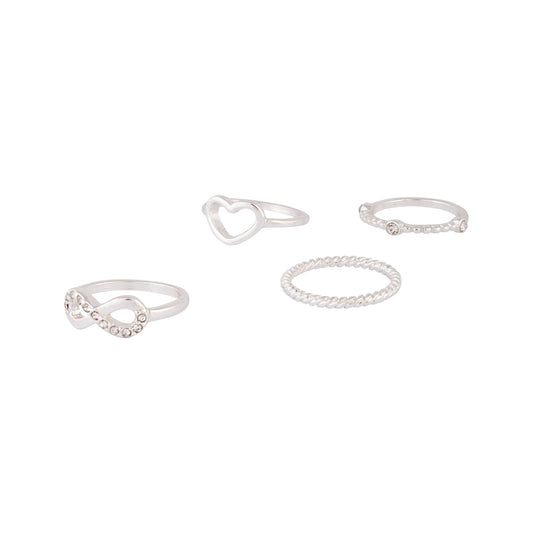 JAN19 SS HEART 4PK RING