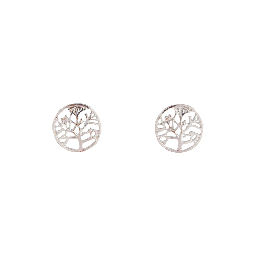 SILVER TONE TREE OF LIFE EARRING