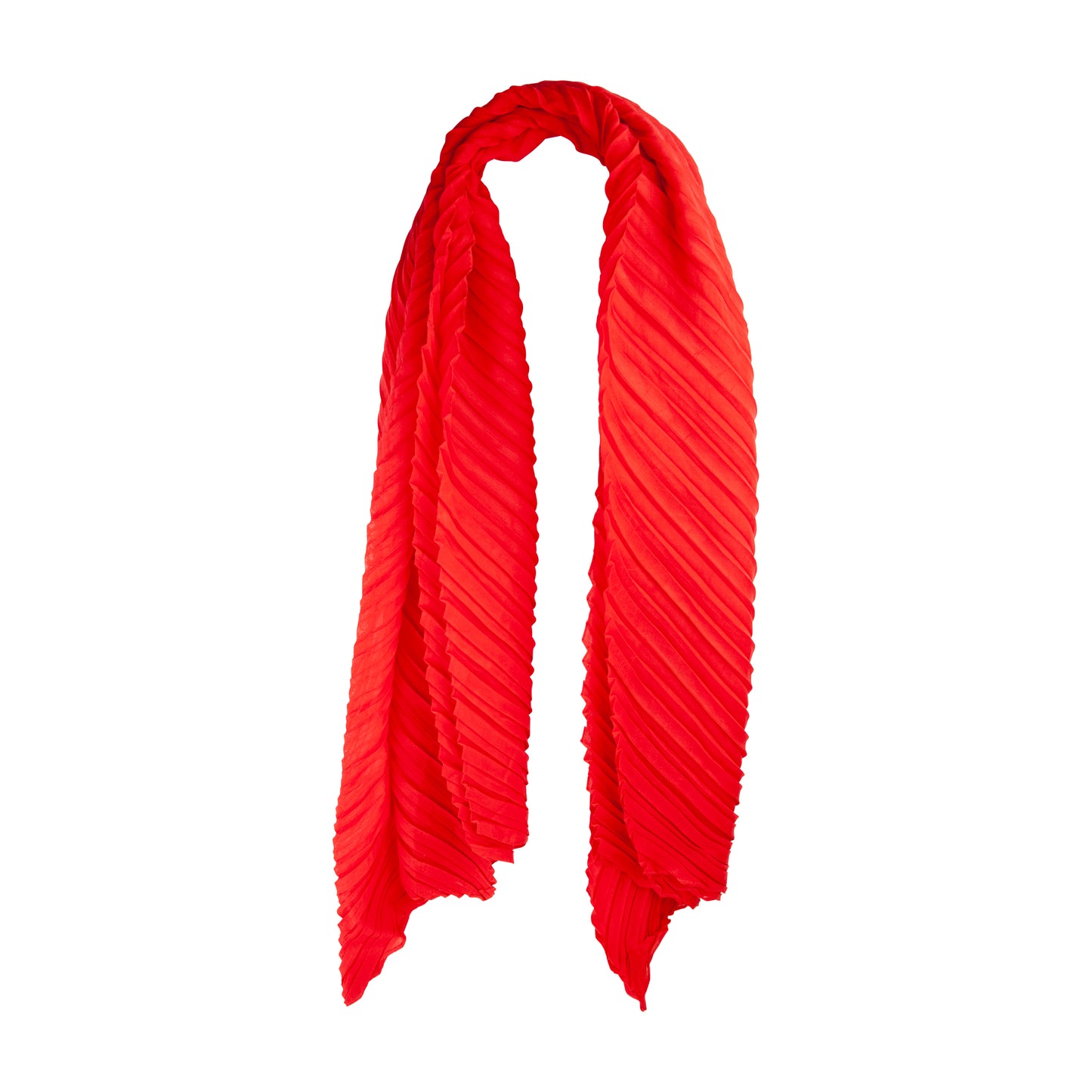 RED LONG PLISSE SCARF