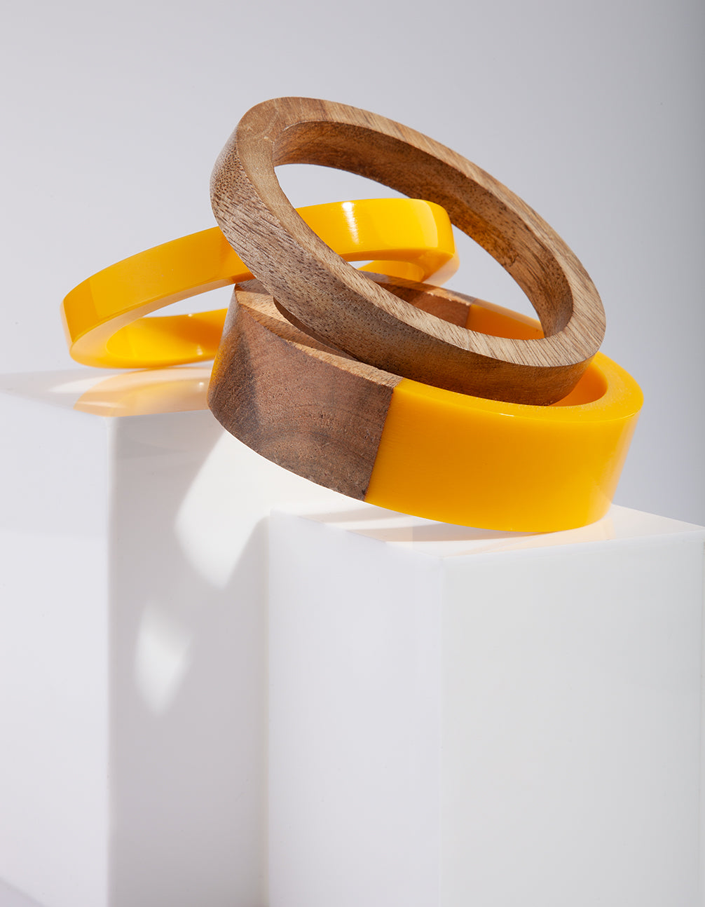 YLW AC SPLICED WD BANGLE 3PK