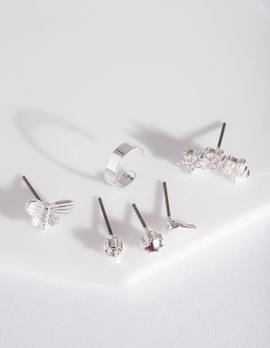 BOPK SS BUTTRFLY FLWR EAR PACK