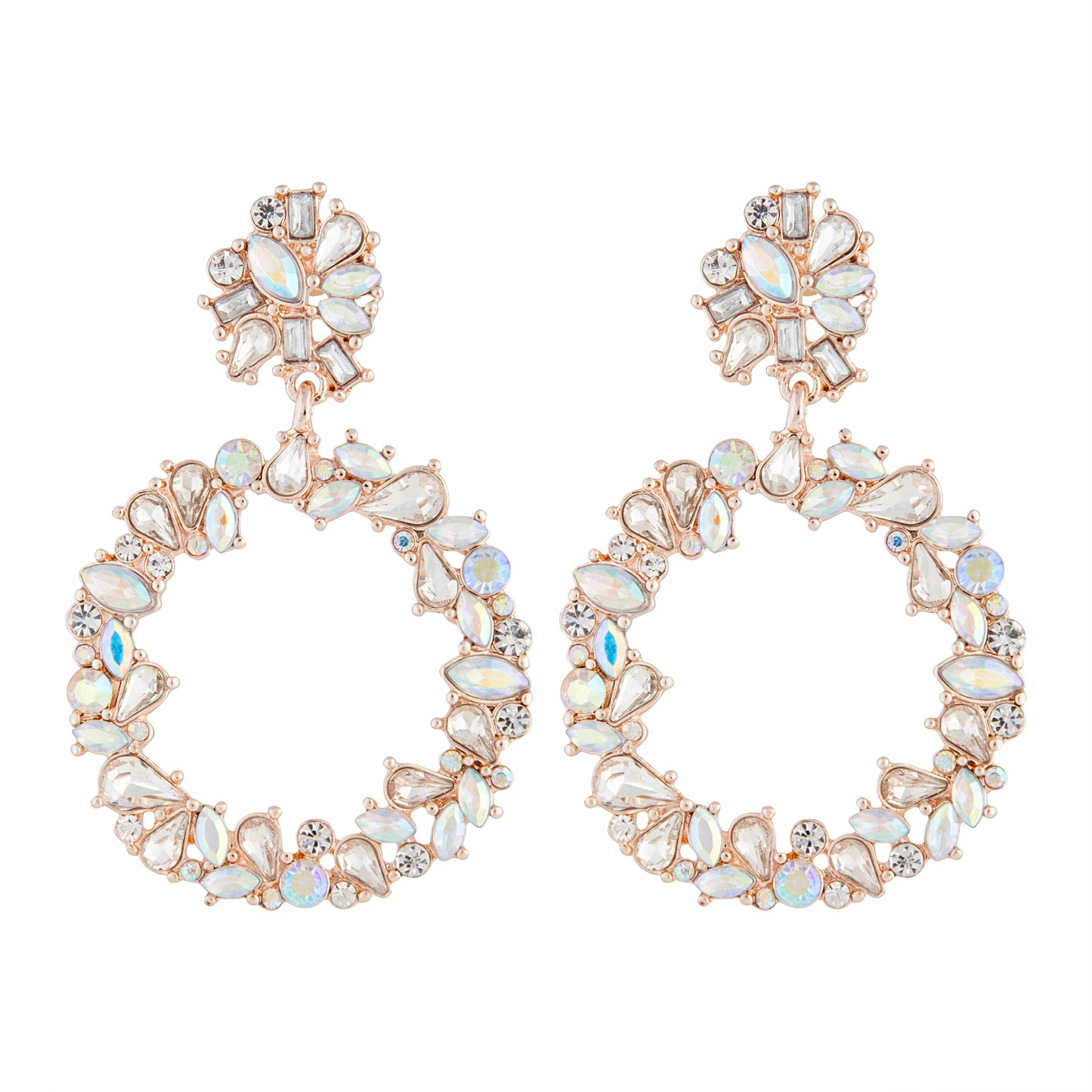 RGLD RG STONE SET CIRCLE ER