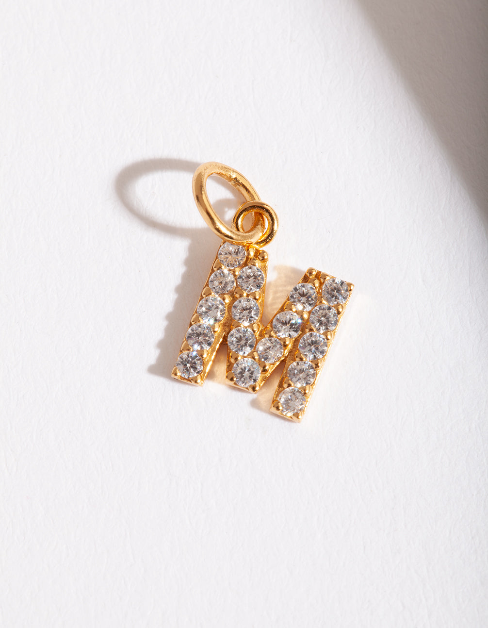PLTD ST SG CZ LETTER M CHARM