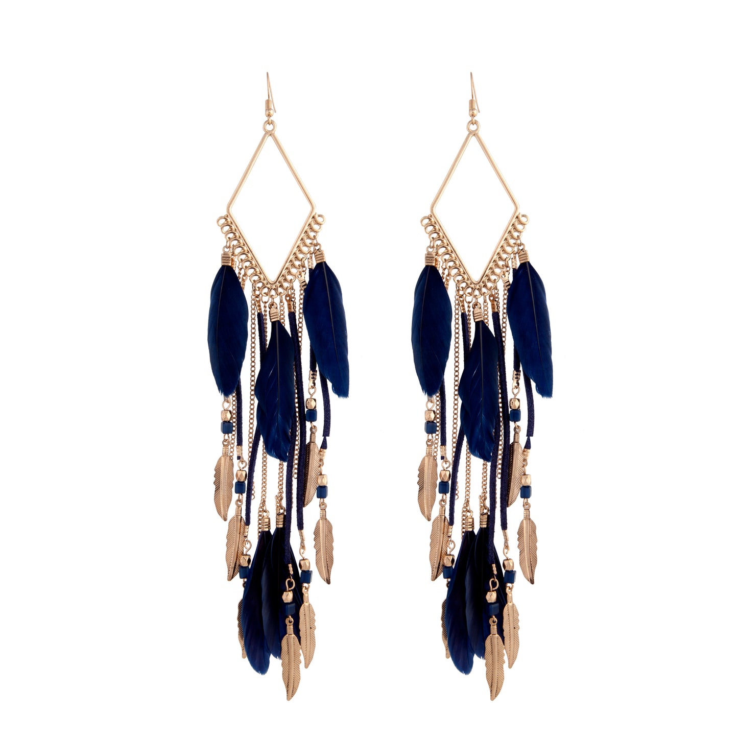 MIDN AG DIA CHAIN FTHR 20CM EARRING