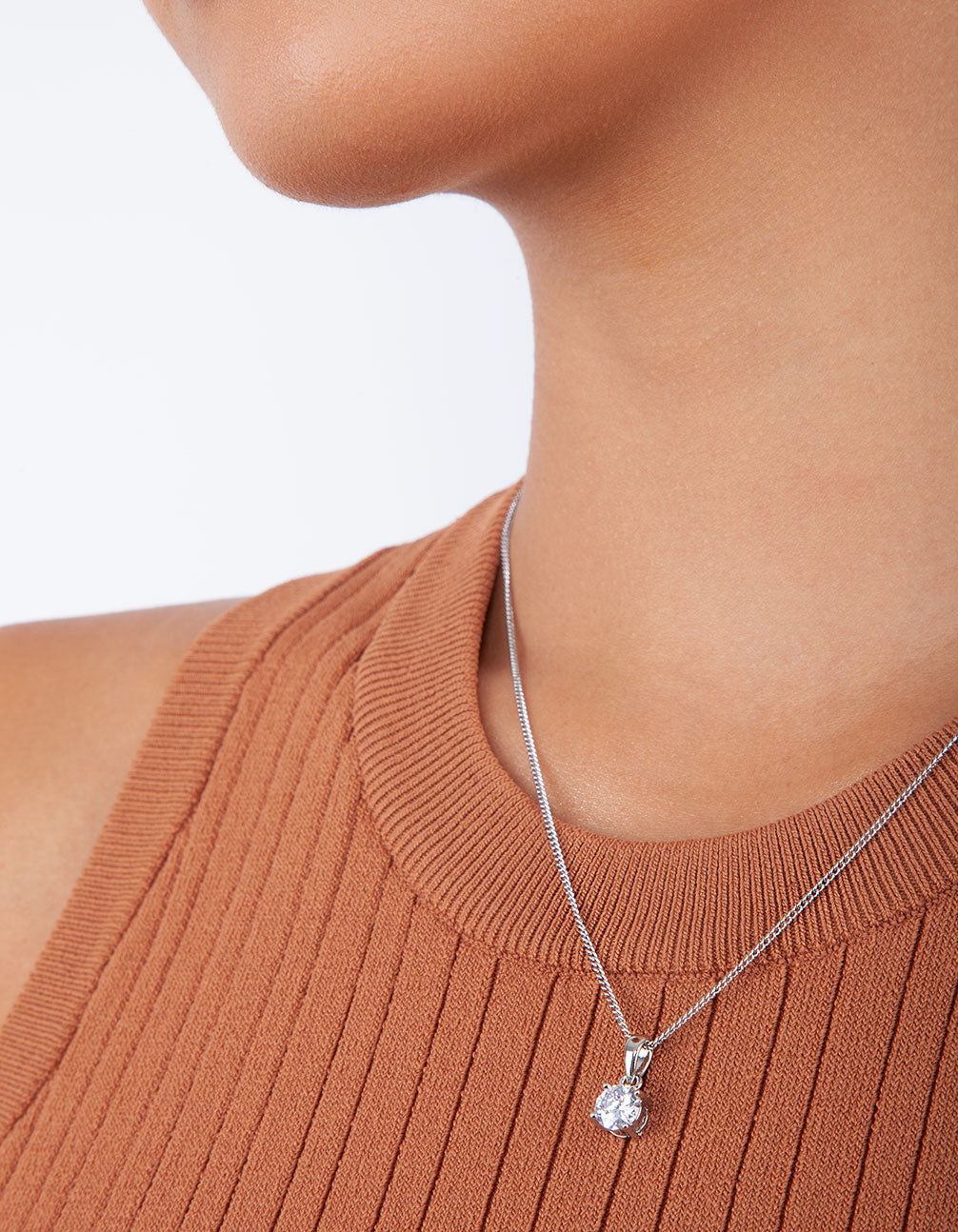 1CT Crystal Pendant Necklace