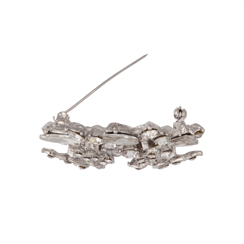 CRYSTAL JEWELLED WREATH BROOCH
