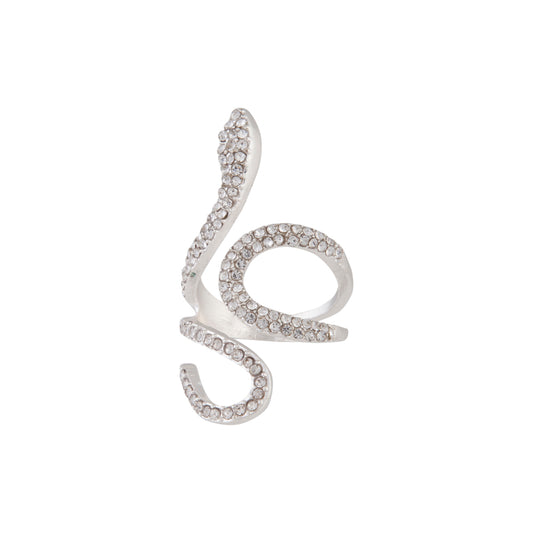 DIAMANTE SWIRL SNAKE RING