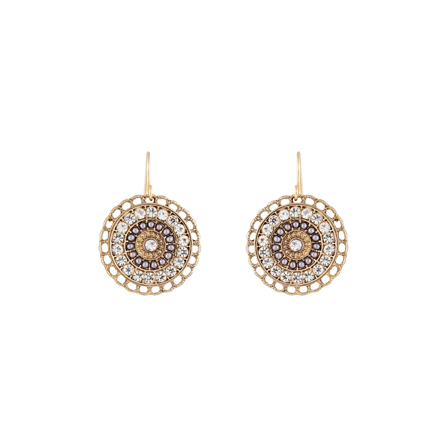 VINTAGE INSPIRED DIAMANTE DROP IN ANTIQUE GOLD