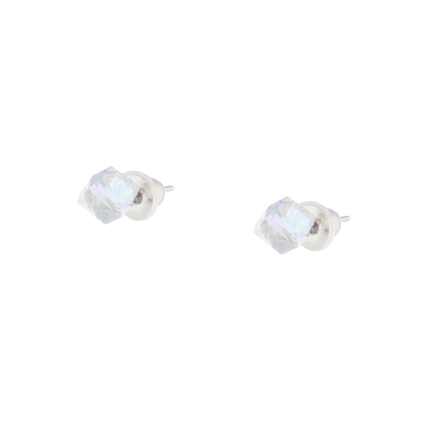 8STD CRYSTAL 3D CUBE STUD ER