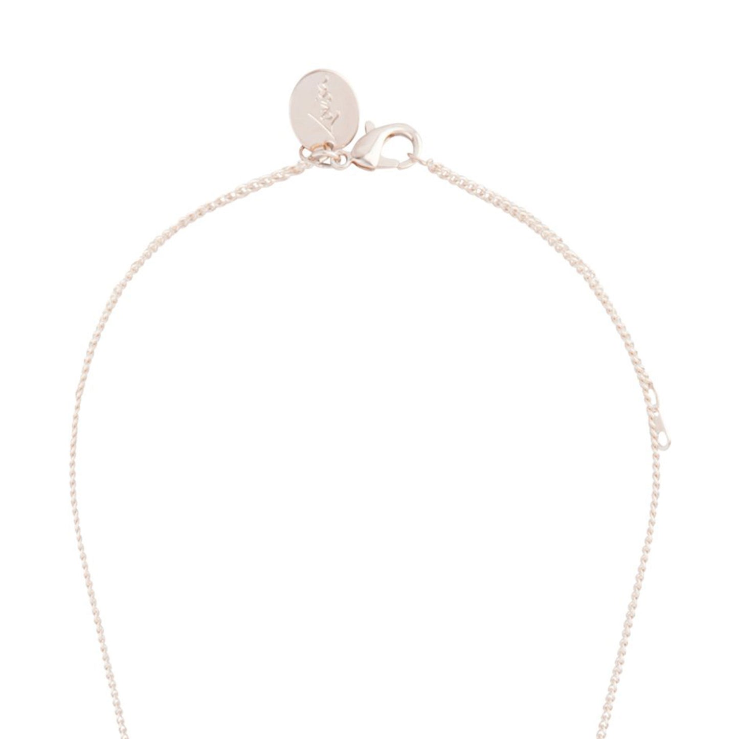 ROSE GOLD TRIO OF DIAMANTE RINGS ON SHORT FINE NECKLACE
