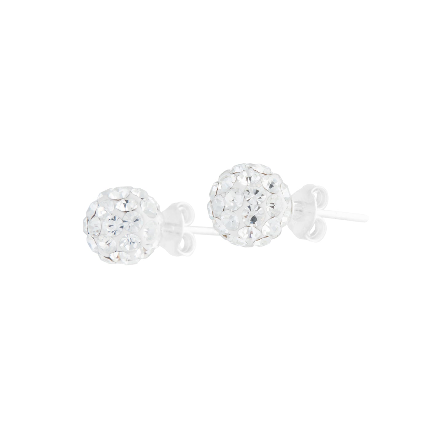 SMALL DIAMANTE FIREBALL STUD EARRING ON STERLING SILVER POSTS
