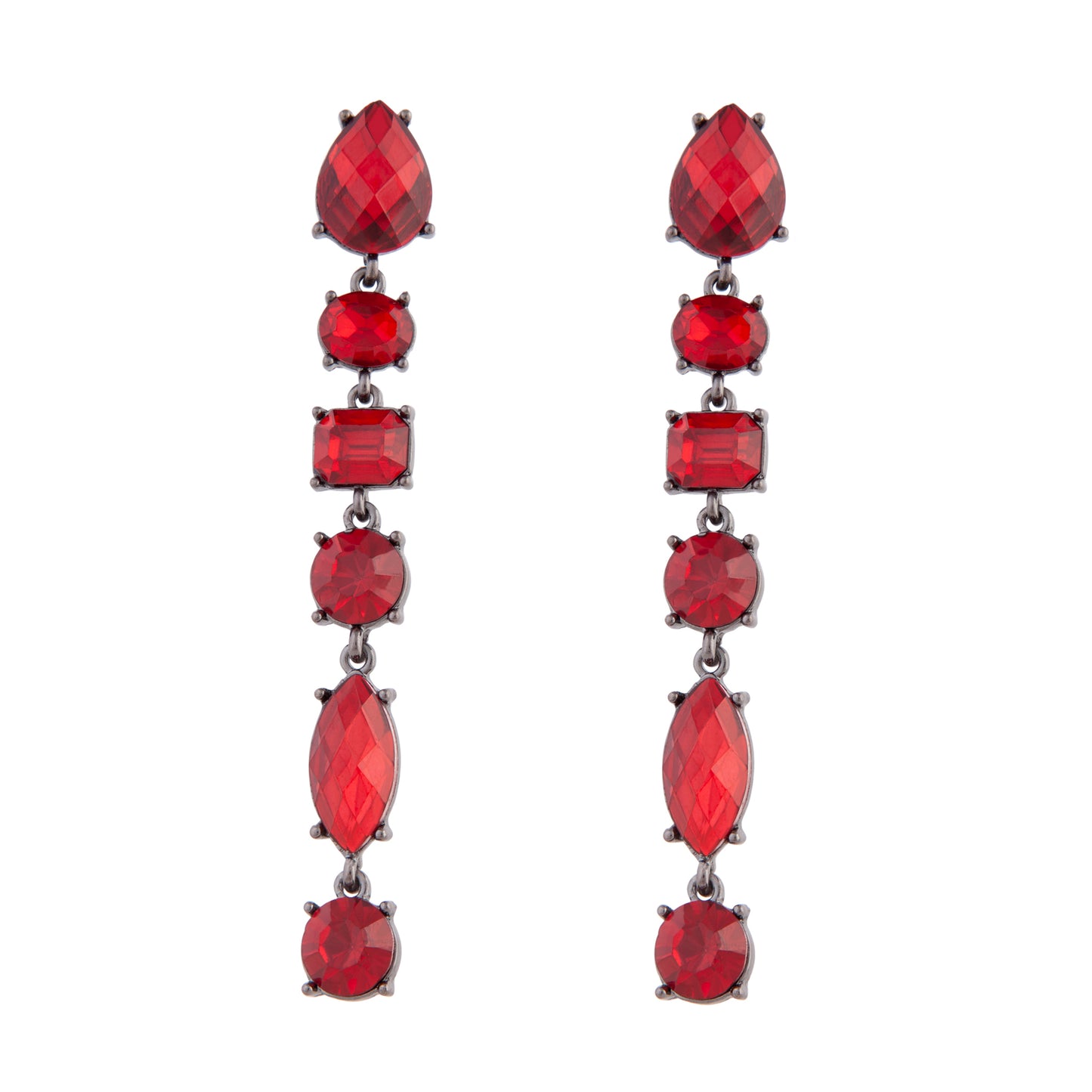 RED  GM 6 MIXED STONE DROP ER