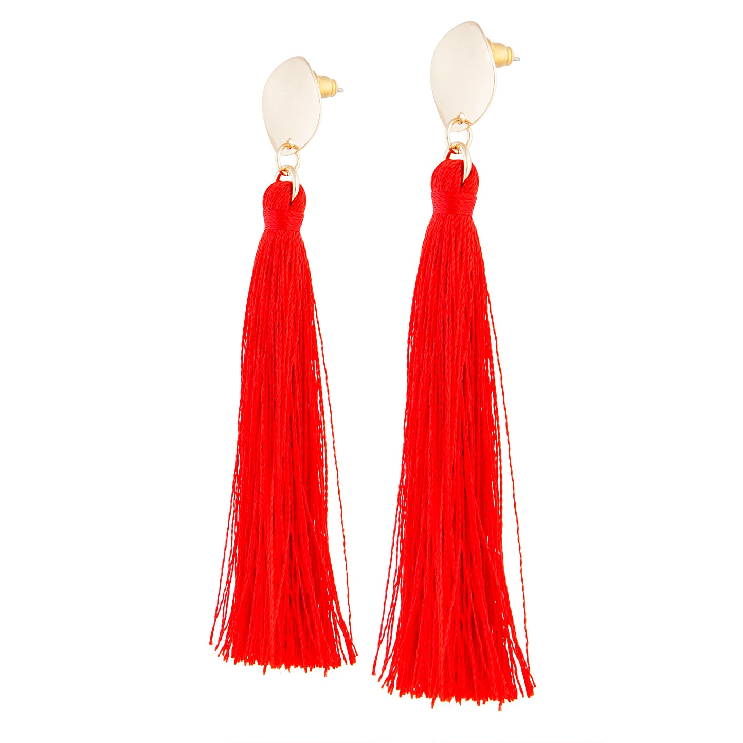RED SG DISC TASSEL DROP EAR