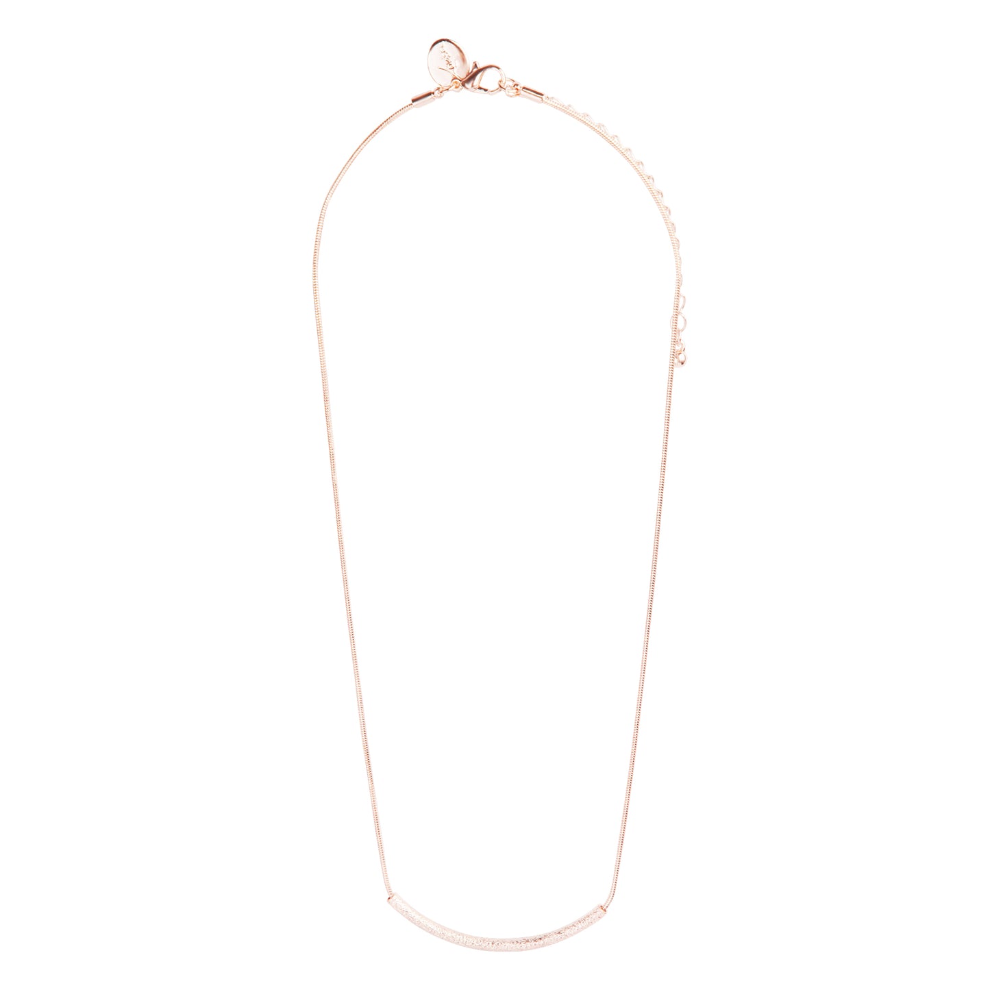 ROSE GOLD SANDBLASTED BAR COLLAR NECKLACE