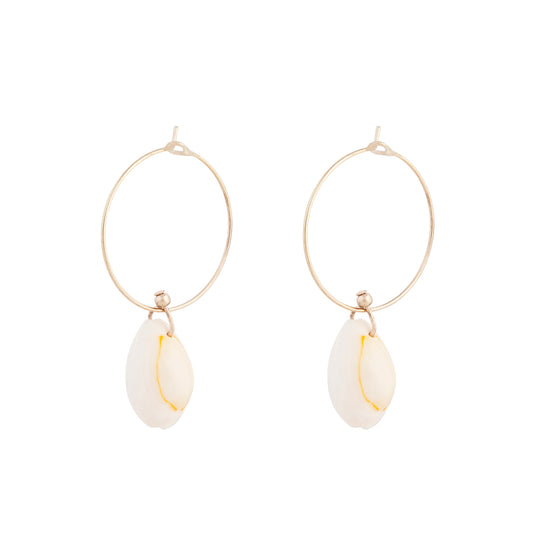 FGOLD SG COWRIE SHLL HOOP ER