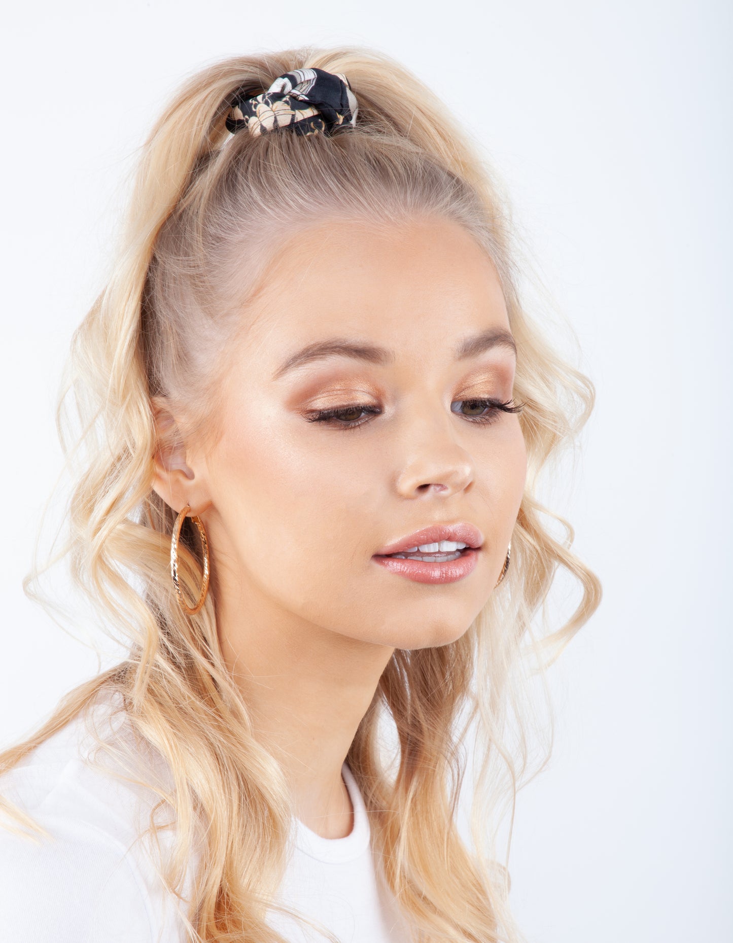 3CM DIA CUT EDGE HOOP IN GOLD EARRING