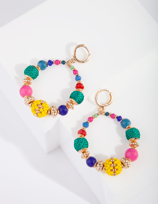 FGOLD SG SEED BEAD HUGGIE HOOP