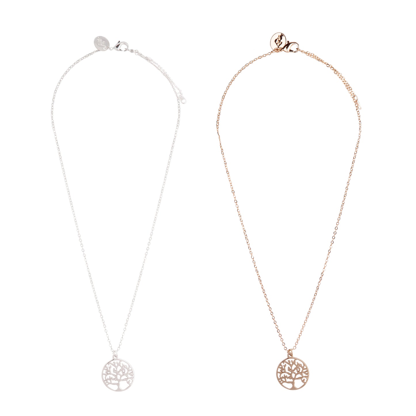TEAR&SHARE TREE OF LIFE PENDANT ON FINE CHAIN NECKLACE 2PACK